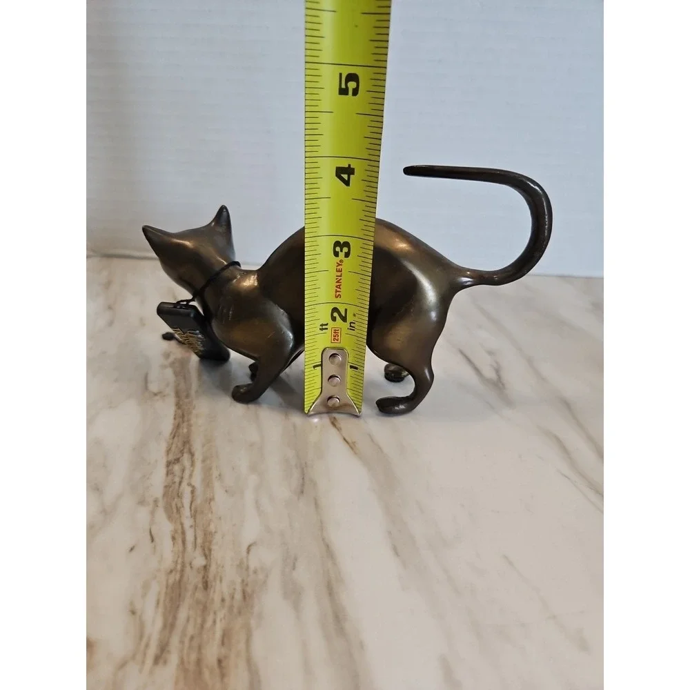 Vintage Metal Crouching Cat Classic Treasures Brand Feline Kitty